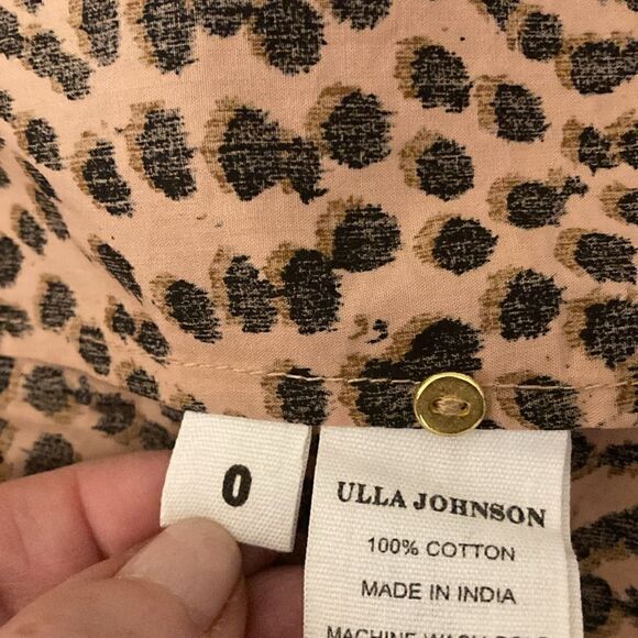 Ulla Johnson NWOT Cotton Ruffled Long Sleeve Blouse in Chettah Print.Size 0. - Picture 9 of 9
